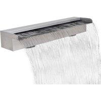 Berkfield Home Rectangular Waterfall Pool Fountain Stainless Steel 60 cm in Silver