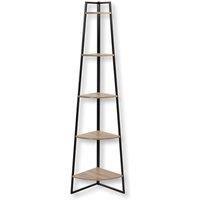 CALICOSY 5-Tier Corner Shelf, Wood Finish, H180 Cm - Colorado in Black