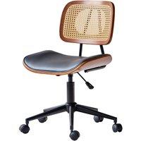 Nordlys Adjustable Wooden & Cane Design Office Chair in Black