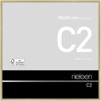 nielsen C2 Aluminium Picture Frame 50x50cm - Float Glass & Push/Turn Clips in Gold | Size: 50x50 cm