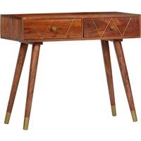 Berkfield Home Console Table 90x35x76 cm Solid Acacia Wood in Brown | Size: 90 x 35 x 76 cm