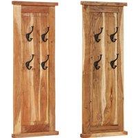 Berkfield Home Coat Racks 2 pcs Solid Wood Acacia 38x100 cm in Brown