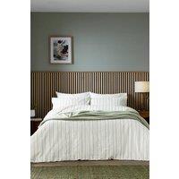 Helena Springfield 'Waffle Stripe' Duvet Cover Set in Soft White | Size: King