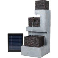 Gardenwize Solar Powered Garden Water Feature Decorative Outdoor Water Fountain in Light Grey