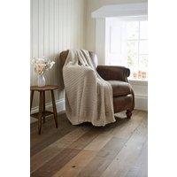 The Lyndon Company Cadenza Knitted Supersoft Yarn Dyed Knit Throw in Cream | Size: 130 cm x 170 cm