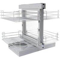 Monstershop KuKoo Magic Corner Pull Out Kitchen Cupboard Drawers - Left Hand in Silver