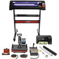 Monstershop Vinyl Cutter LED, 5 in 1 Heat Press, Printer, Signcut Pro & Weeding