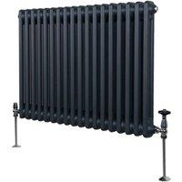 Monstershop Traditional 2 Column Radiator - 600 x 832mm - Anthracite Grey