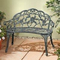 Gainsborough Antique Green Rose Garden Bench Cast Aluminium & Iron