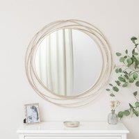 Melody Maison Large Round Champagne Swirl Mirror - 92cm X 92cm in Metallic Silver | Size: 92 cm X 92 cm