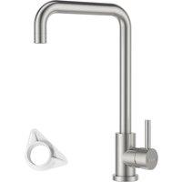Blylund Stainless Steel Kitchen Mixer Tap with Rectangle L-Shaped Faucet in Metallic Silver