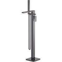 Balterley Freestanding Square Bath Shower Mixer Tap Brushed Pewter in Silver