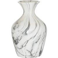 Hill Interiors Ellipse Ceramic Marble Vase in White