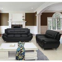 SquareBoxx Saturn 3 + 2 Sofa Set Grey in Black