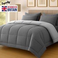 Pamposh 10.5 Tog Cover Less Duvet Anti Allergy Quilt in Grey | Size: Single