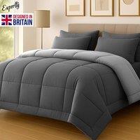 Pamposh 10.5 Tog Cover Less Duvet Anti Allergy Quilt in Grey | Size: Double