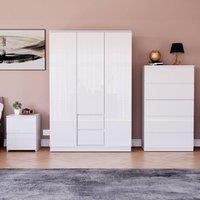 HD Designs Vida Designs Glinton 3 Piece Bedroom Set (2 Drawer Bedside Chest, 5 in White