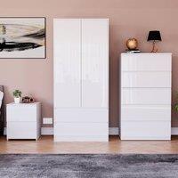 HD Designs Vida Designs Glinton 3 Piece Bedroom Set (2 Drawer Bedside Chest, 5 in White