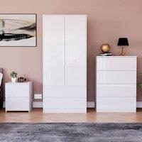 HD Designs Vida Designs Glinton 3 Piece Bedroom Set (2 Drawer Bedside Chest, 4 in White