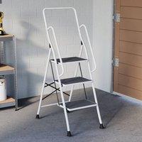 HD Designs Home Vida 3 Step Ladder With Handrail in White