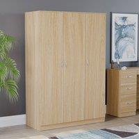 HD Designs Riano 3 Door Wardrobe Storage Organizer in Brown