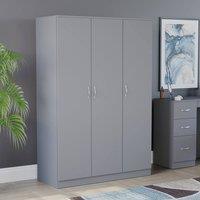 HD Designs Riano 3 Door Wardrobe Storage Organizer in Grey