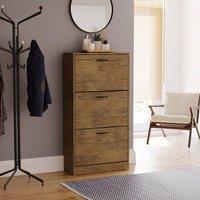 HD Designs Vida Designs 3 Drawer Shoe Cabinet in Brown
