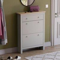 HD Designs Shoe Cabinet 2 Door 1 Drawer Storage Cupboard Stand Rack MDF in Grey