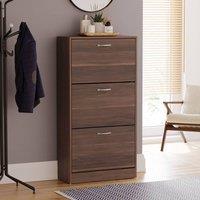 HD Designs Vida Designs 3 Drawer Shoe Cabinet in Walnut