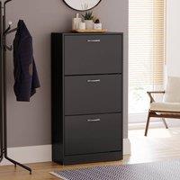 HD Designs Vida Designs 3 Drawer Shoe Cabinet in Black