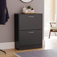 HD Designs Vida Designs 2 Drawer Shoe Cabinet in Black