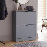 HD Designs Vida Designs 2 Drawer Shoe Cabinet in Grey