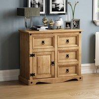 HD Designs Vida Designs Corona 1 Door 4 Drawer Small Sideboard in Brown