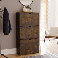 HD Designs Vida Designs 3 Drawer Shoe Cabinet in Dark Brown