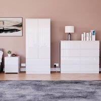 HD Designs Vida Designs Glinton 3 Piece Bedroom Set (2 Drawer Bedside Chest, 8 in White