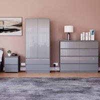 HD Designs Vida Designs Glinton 3 Piece Bedroom Set (2 Drawer Bedside Chest, 8 in Grey