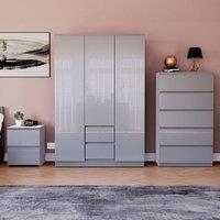 HD Designs Vida Designs Glinton 3 Piece Bedroom Set (2 Drawer Bedside Chest, 5 in Grey
