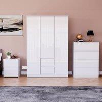 HD Designs Vida Designs Glinton 3 Piece Bedroom Set (2 Drawer Bedside Chest, 4 in White