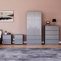 HD Designs Vida Designs Glinton 4 Piece Bedroom Set (2 Drawer Bedside Chest x2 in Grey