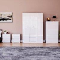 HD Designs Vida Designs Glinton 4 Piece Bedroom Set (2 Drawer Bedside Chest x2 in White