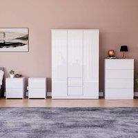 HD Designs Vida Designs Glinton 4 Piece Bedroom Set (2 Drawer Bedside Chest x2 in White