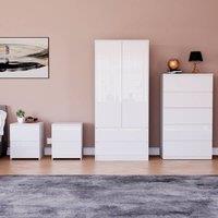 HD Designs Vida Designs Glinton 4 Piece Bedroom Set (2 Drawer Bedside Chest x2 in White