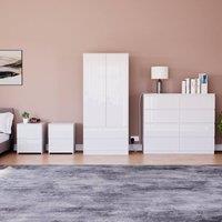 HD Designs Vida Designs Glinton 4 Piece Bedroom Set (2 Drawer Bedside Chest x2 in White