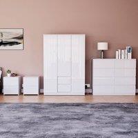 HD Designs Vida Designs Glinton 4 Piece Bedroom Set (2 Drawer Bedside Chest x2 in White