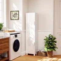 HOMCOM Tall Storage Cabinet with Adjustable Shelves & Double Doors in White