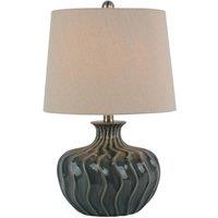 KDMD Veyla Ceramic Table Lamp with Linen Shade - Modern Elegant Lighting in Dark Grey