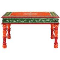Berkfield Home Coffee Table Orange Hand Painted Solid Wood Mango