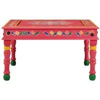 Berkfield Home Coffee Table Pink Hand Painted Solid Wood Mango