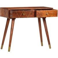 Berkfield Home Console Table 90x35x76 cm Solid Acacia Wood in Brown | Size: 90 x 35 x 76 cm