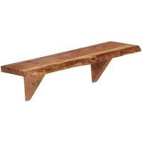 Berkfield Home Wall Shelves 2 pcs 60x20x18 cm Solid Acacia Wood in Brown | Size: 60 x 20 x 18 cm